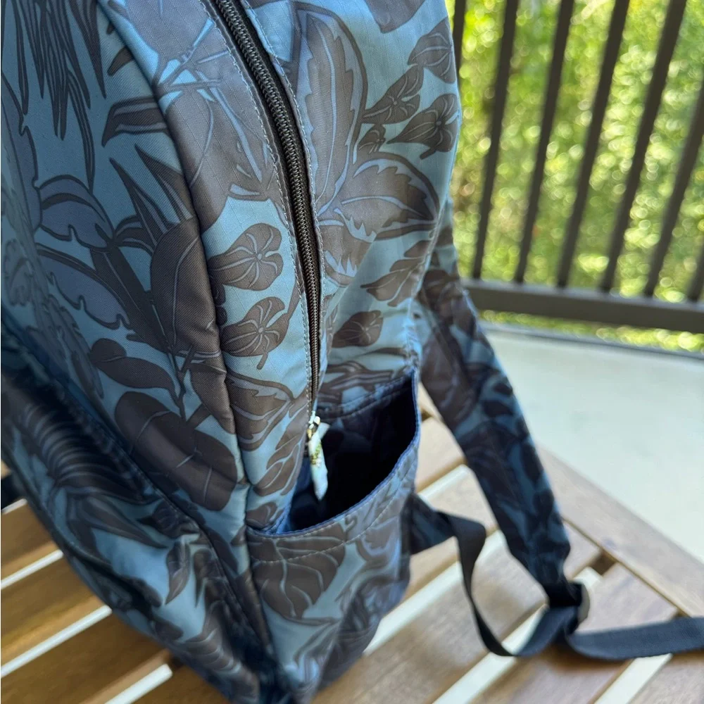 Lesportsac Blue and Black Leaf Backpack - Picture 5 of 9